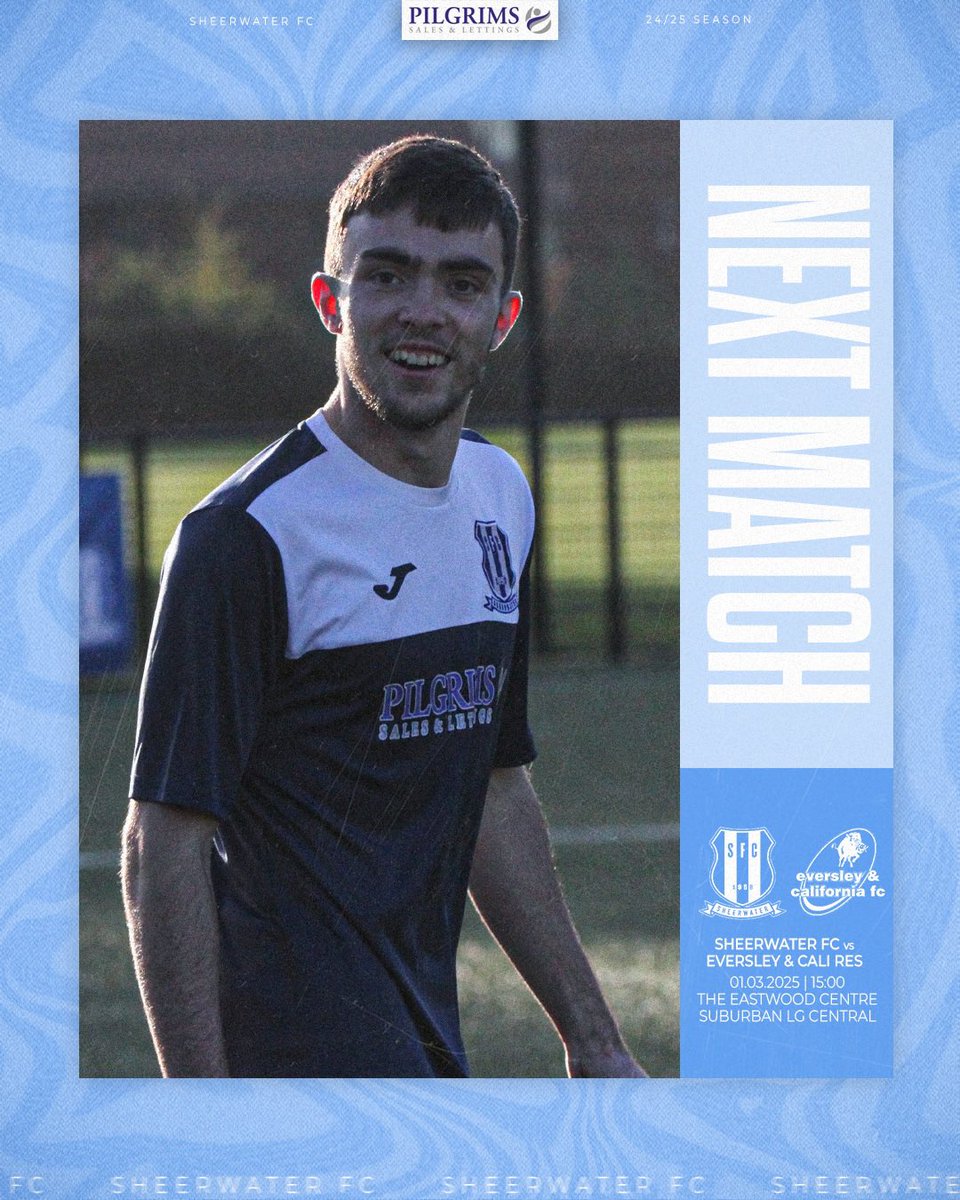 Sheerwaterfc's tweet photo. No game for the 1st team this week, so the 23’s take centre stage at home! 

Our bar, clubroom and stadium will be open for all spectators. Your support is much appreciated! 

Up The Sheers! 💙 https://t.co/A97s000Sg5