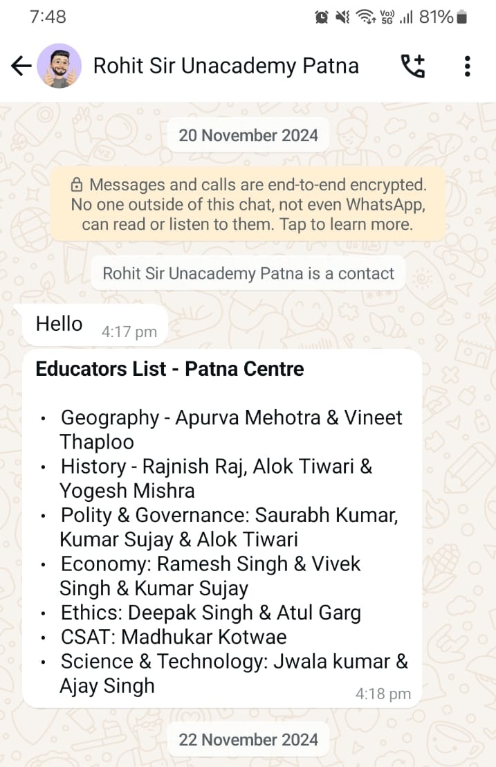 IAS_Suryaa's tweet photo. I had enrolled at patna unacademy IAS centre with hope that faculty provided by your end from Delhi centre . And even commitment from your counsellor that they will provide it. But not a single faculty from Delhi provided. @UPSC_Unacademy @unacademy @RomanSaini @TeamUnacademy https://t.co/yYy5eNBQs8