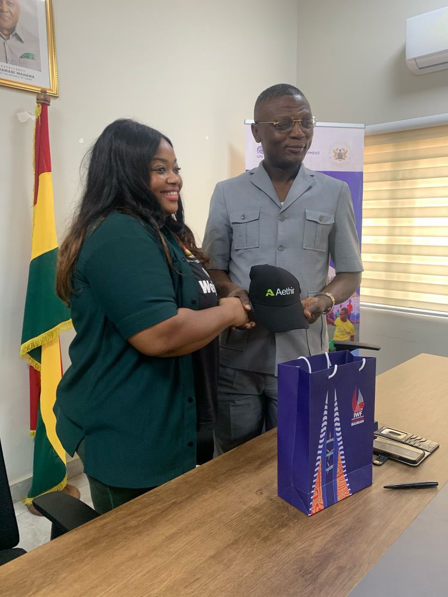<a href="/AethirCloud/">Aethir</a> Marie Korkor Agbah Hughes <a href="/LiftHeda/">Marie Agbah-Hughes</a> met with Kofi Adams, The Ghana Sports Minister and while there presented him with a hat to demonstrate Just Keep Going Inc’s commitment to building AI into sports. She didn’t have any JKG gear or <a href="/SingularityNET/">SingularityNET</a> gear. Im an