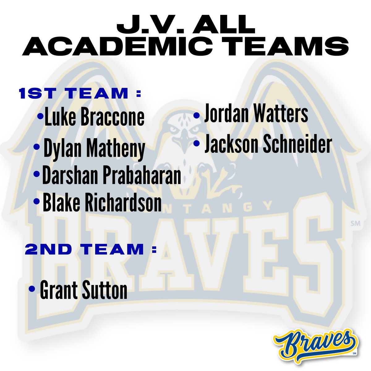Massive congratulations to all of our Braves on their Capital Hockey Conference honors!