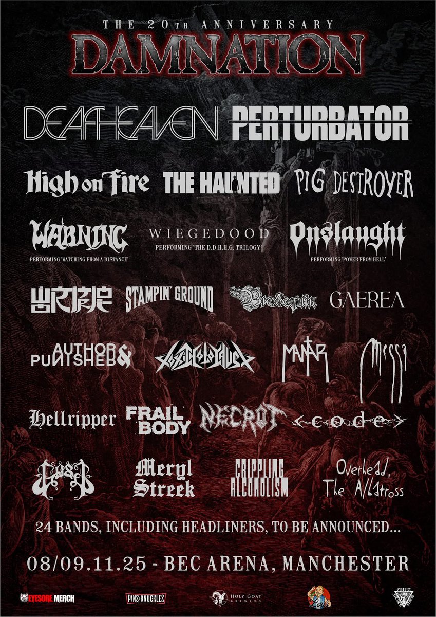 Deafheaven, Author &amp; Punisher, Toxic Holocaust, Messa and Necrot added. 

This is HALF the line up.

£15 instalment plan ends at 11pm tonight.

damnationfestival.co.uk/tickets