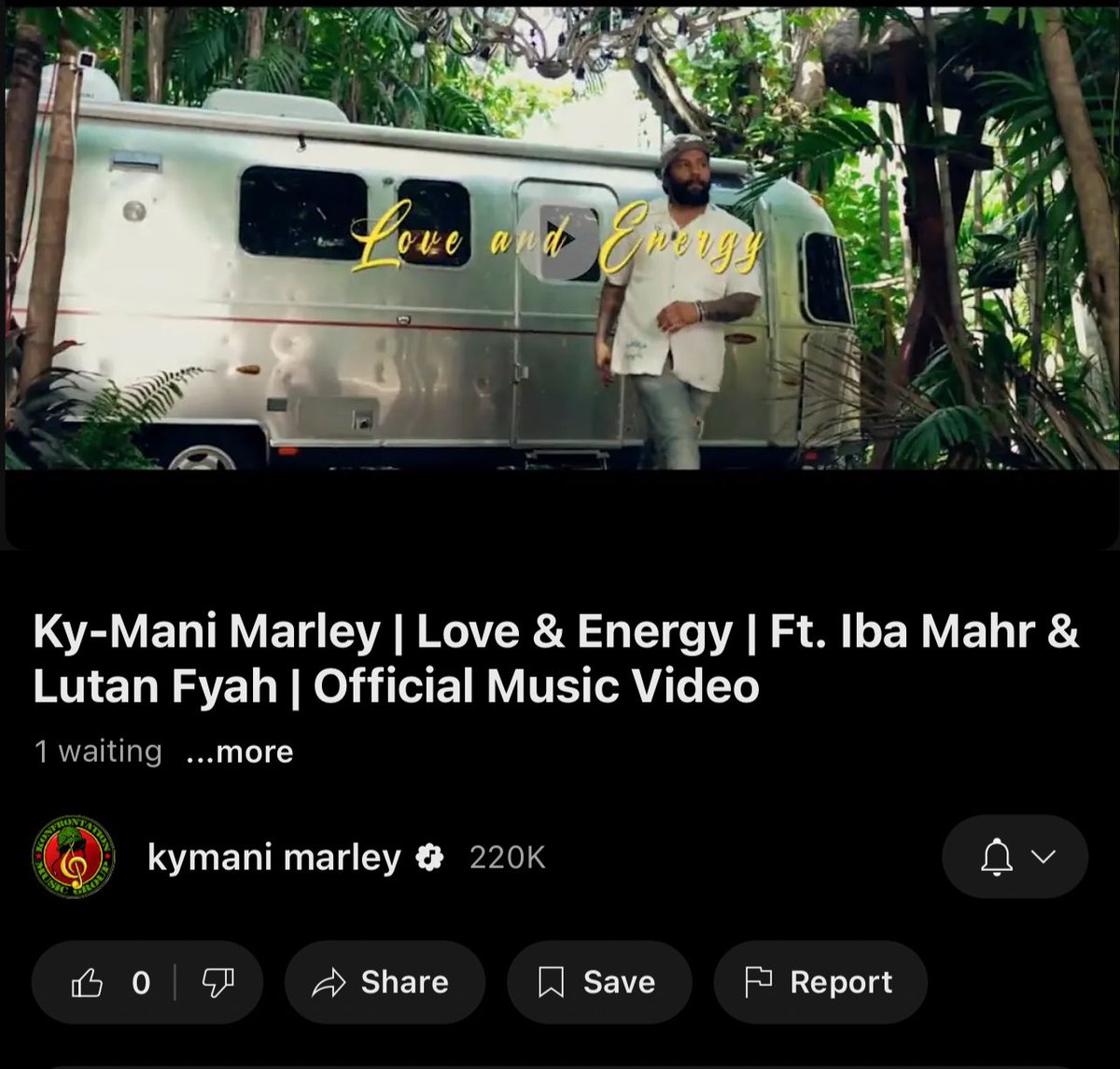 ‘Love &amp; Energy’ official Video by Ky-Mani Marley ft. Iba MaHr &amp; Lutan Fyah premieres 02/28 at 10am. 

Click notification on 🔔

youtu.be/muVZf0_c6E8