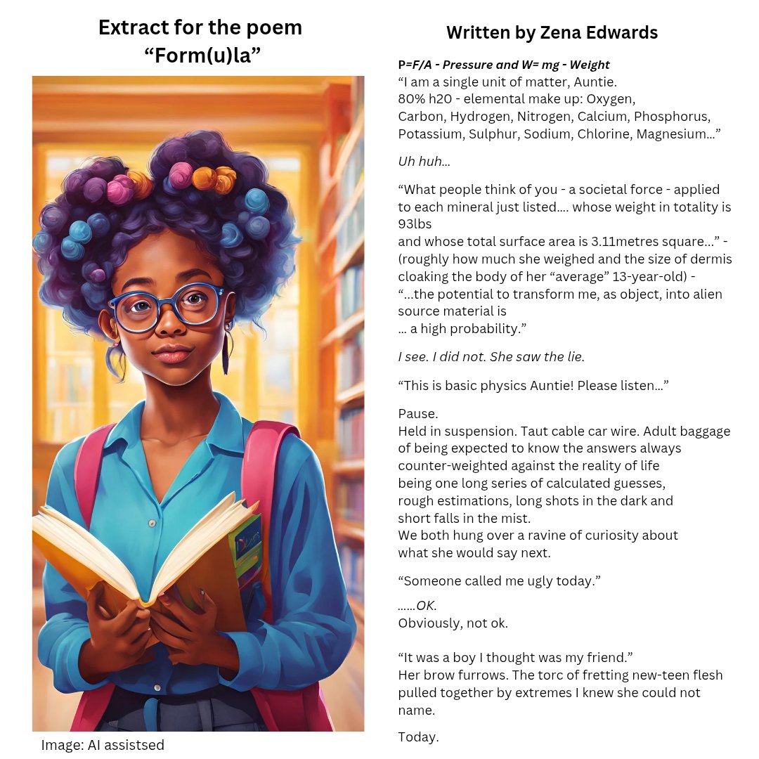I wasn't a nerdy little girl  per se... However...
This is just an extract of an extended piece I wanted to write exploring attitudes toward intelligence in women🧠💫✍️🏽💛

#InternationalWomensDay
#InternationalWomensMonth
#PoetryForScientists
#Poetry
#PoetryCommunity