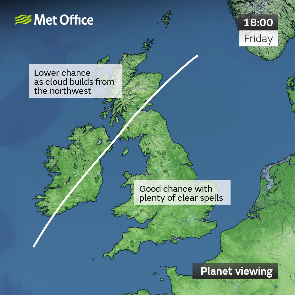 Hoping to see the seven-planet parade tonight? 👀

Luckily most of us will hold onto clear skies into this evening and overnight 🪐