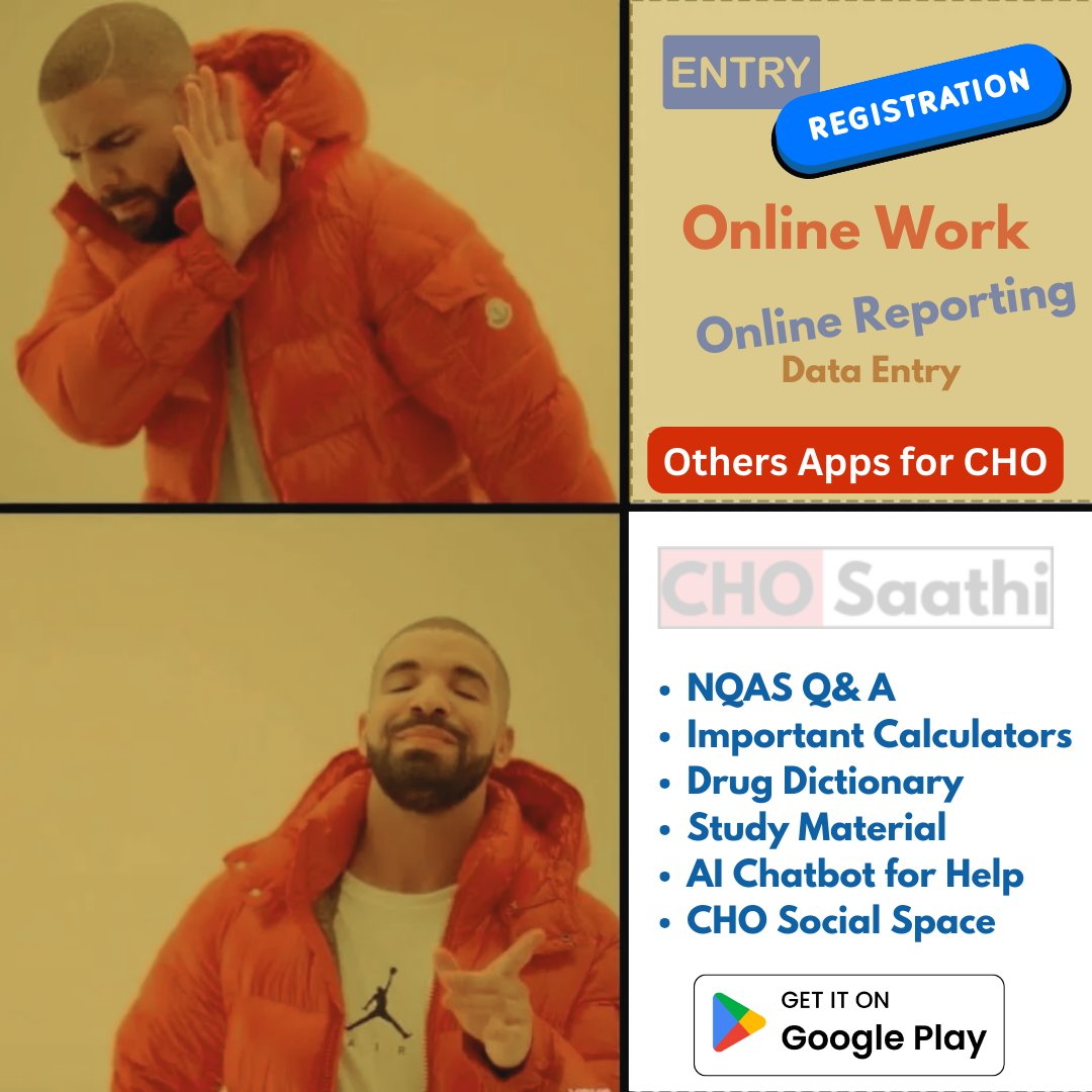 CHO_Saathi's tweet photo. CHO Saathi - Your ultimate companion for Community Health Officers!
✅ NQAS Q&amp;A
✅ Important Calculators
✅ Drug Dictionary
✅ Study Material
✅ AI Chatbot for Help
✅ CHO Social Space

🔥 Download now on Google Play! 📲 #CHOSaathi #BestAppForCHO https://t.co/InUdAyImwz