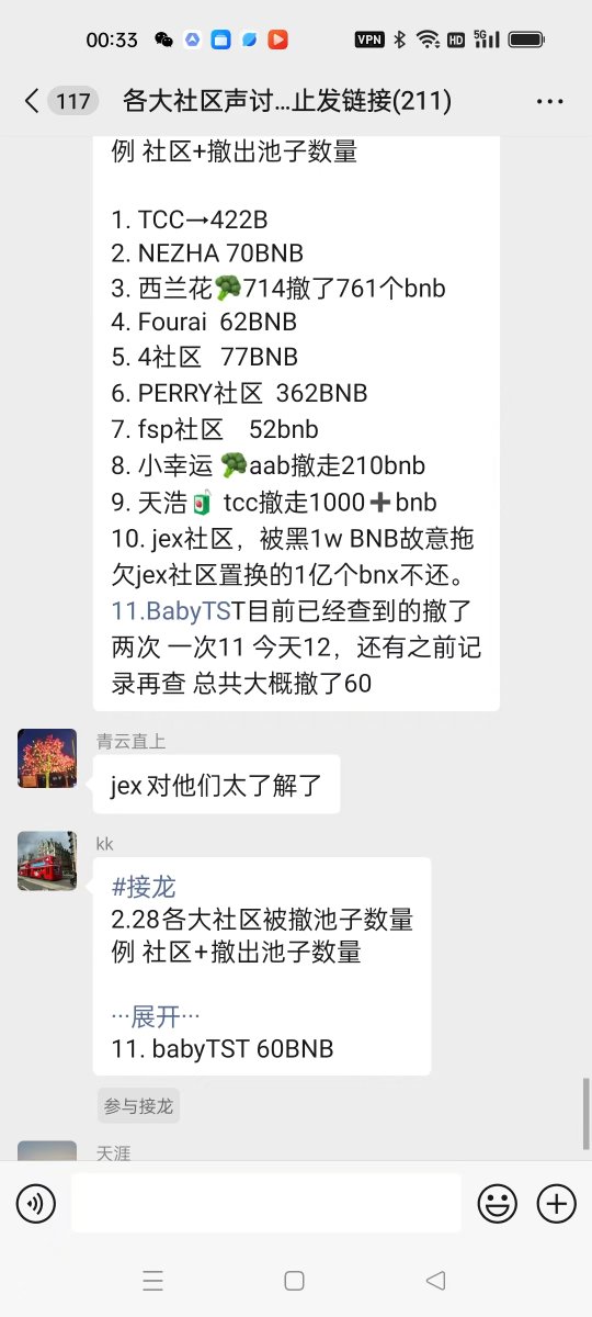 1. 事件背景
- 撤池时间：2 月 28 日下午 13:21，尾号 f5b3 的地址撤出 416 个 BNB；14:30 再次撤出 6 个 BNB。
- 市场影响：TCC 市值从 3500 万暴跌至 70 万，投资者损失惨重。
- 社区诉求：希望 CZ 和币安介入调查，给出公平、公正、合理的解释。

(1) 明确诉求