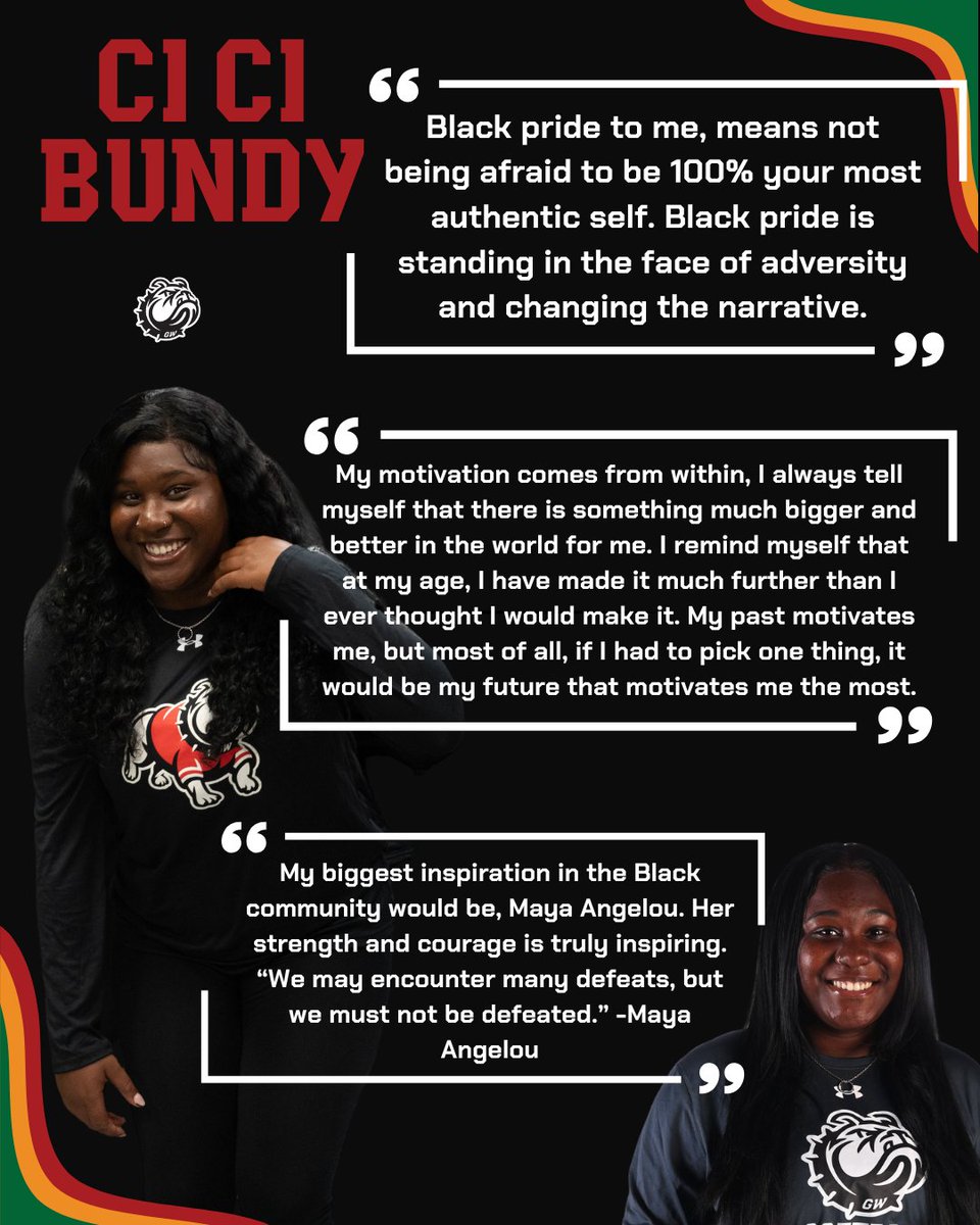 Gardner-Webb Softball (@gwusoftball) on Twitter photo โจ๐พ๐๐ก๐๐๐ง๐๐ฉ๐๐ฃ๐ ๐ฝ๐ก๐๐๐ ๐๐ญ๐๐๐ก๐ก๐๐ฃ๐๐ โจ
Inspiring words from our student manager, Ci Ci Bundy!
You are always there to give motivation and give us the ๐๐๐๐ in any way possible. Thank ๐๐๐ for being a Dawg!
#BlackHistoryMonth | #SkoDawgs โจ๐พ๐๐ก๐๐๐ง๐๐ฉ๐๐ฃ๐ ๐ฝ๐ก๐๐๐ ๐๐ญ๐๐๐ก๐ก๐๐ฃ๐๐ โจ
Inspiring words from our student manager, Ci Ci Bundy!
You are always there to give motivation and give us the ๐๐๐๐ in any way possible. Thank ๐๐๐ for being a Dawg!
#BlackHistoryMonth | #SkoDawgs