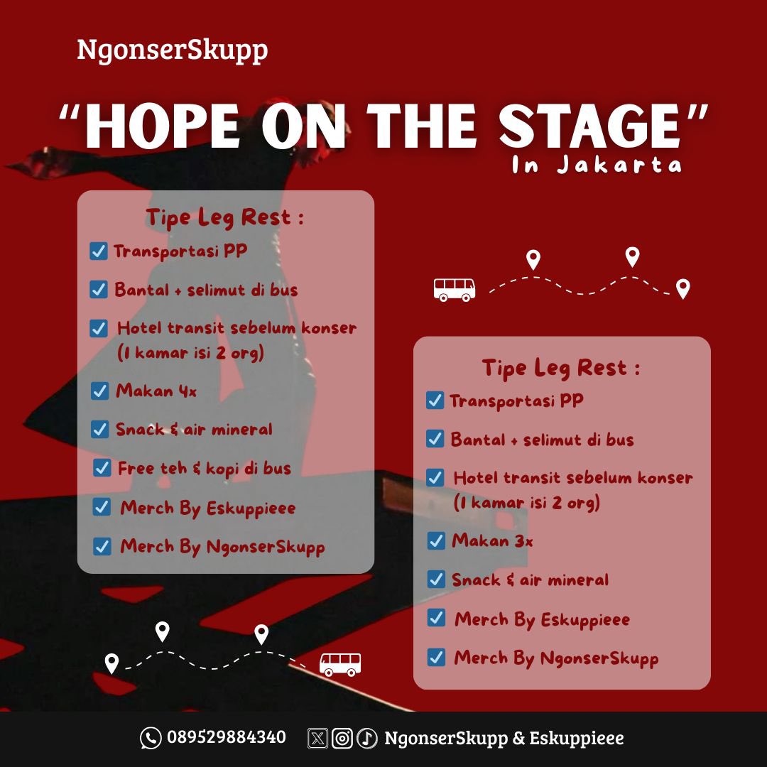 Halo Halooo👋
Dom Jatim Jateng yang lagi cari trip langsung pulang after konser bisa banget nih join di NgonserSkupp 

Legrest 💸Rp. 1.150k DP 250k
Non Legrest 💸Rp. 950k DP 150k

WA : wa.me/6289529884350
Form : tinyurl.com/HOTSbySkupp

Malang surabaya solo semarang