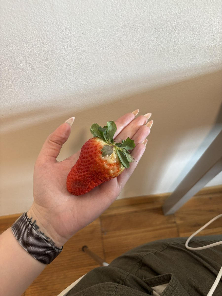 ThatGirlLeanne's tweet photo. Please, everyone look at this massive strawberry https://t.co/4tZHfTKMHD