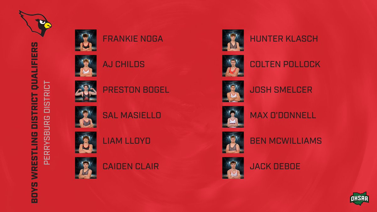 Good luck to the boys wrestling team district qualifiers as they compete in the Perrysburg District tournament today and Saturday! Let's go Cards! #onceacard #thestandard