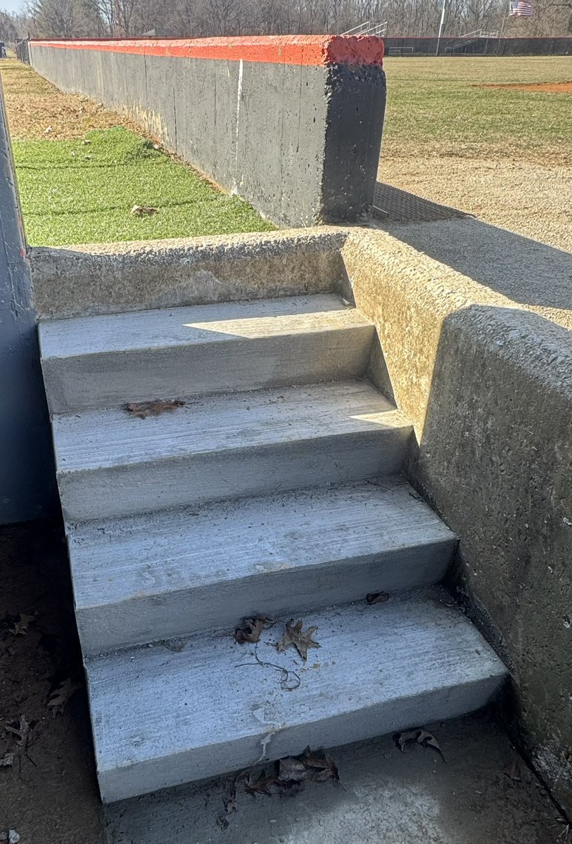 Shoutout to Sullivan &amp; Cozart for donating &amp; redoing the entire tops of our dugouts! New wood wrapped in metal, roofs, and concrete steps in the dugouts!