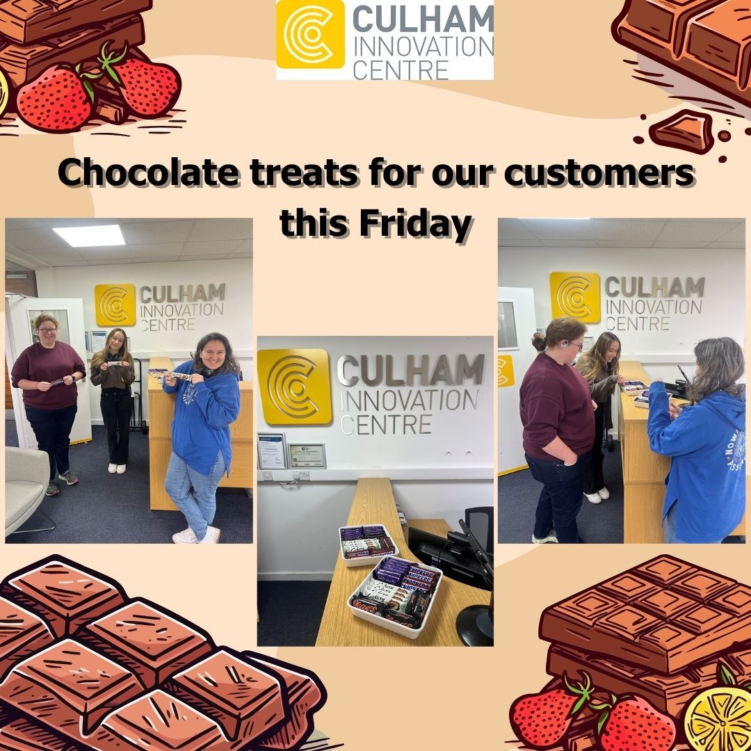 Happy Friday!! 

Chocolate treats for our customers here at Culham Innovation Centre today!!