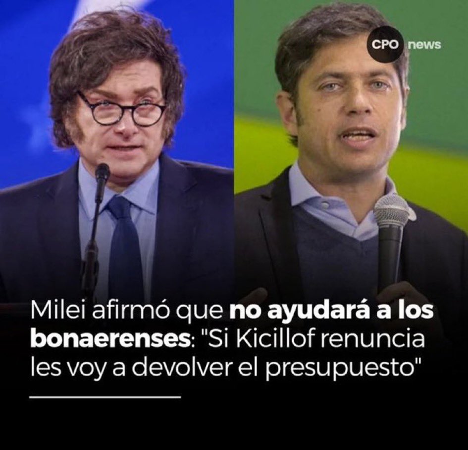 Con esta declaración el Presidente demuestra ser parte del problema de 17.000.000 de Argentinos. Devuelvan el Fondo de Seguridad. Deje de frenar las transferencias x la Coparticipación