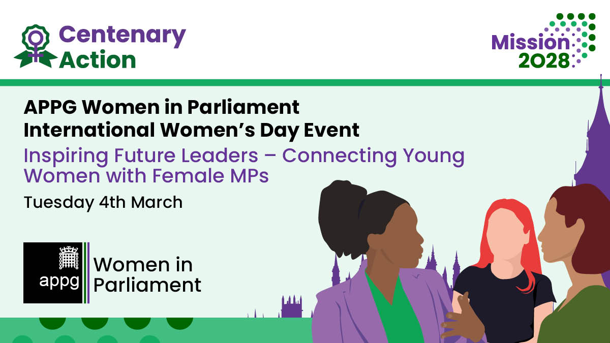 Our #IWD2025 event with the APPG Women in Parliament on 4 March will amplify young women's voices &amp; create space to hear directly from female MPs about their work, share their perspectives, and feel truly heard. #GenderEqualParliament