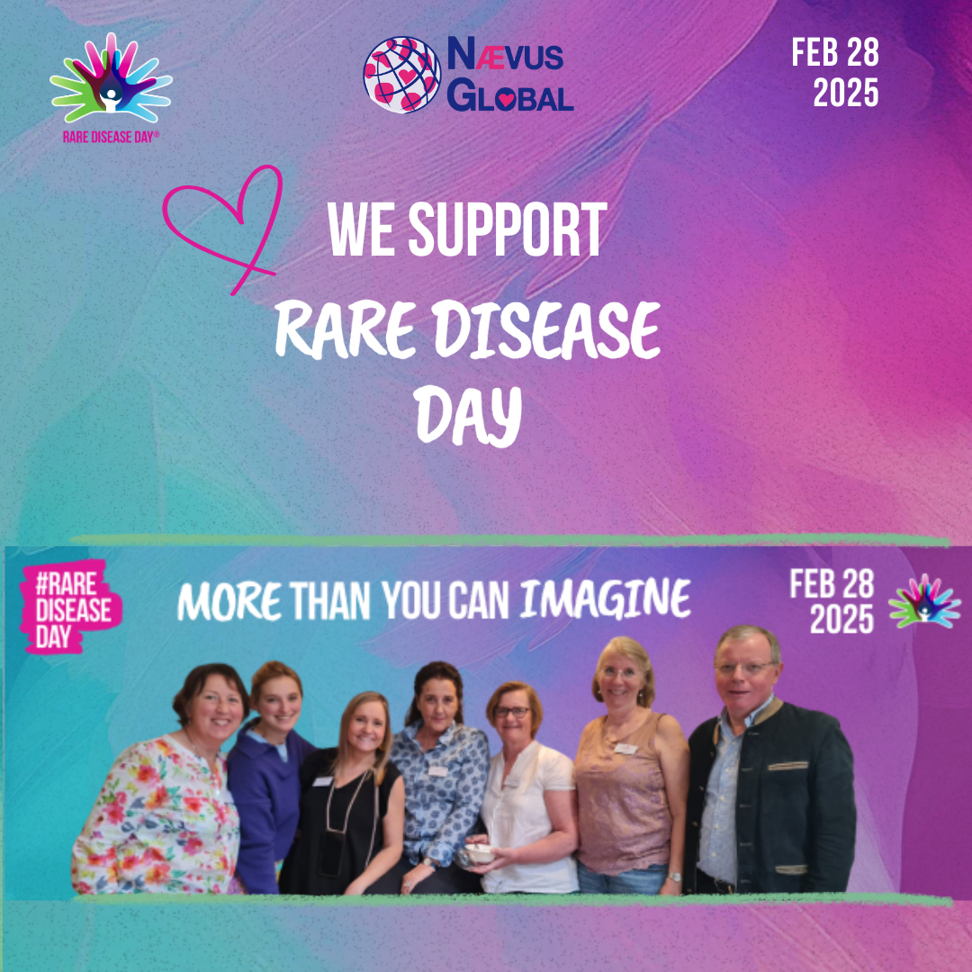 #RareDiseaseDay!
Let’s shine light on Congenital Melanocytic Naevus (CMN) — a rare skin condition with profound impacts. 💛
At NaevusGlobal, we unite the CMN community, advocate for research and raise awareness. No one should face CMN alone! 
Together, we make rare visible!