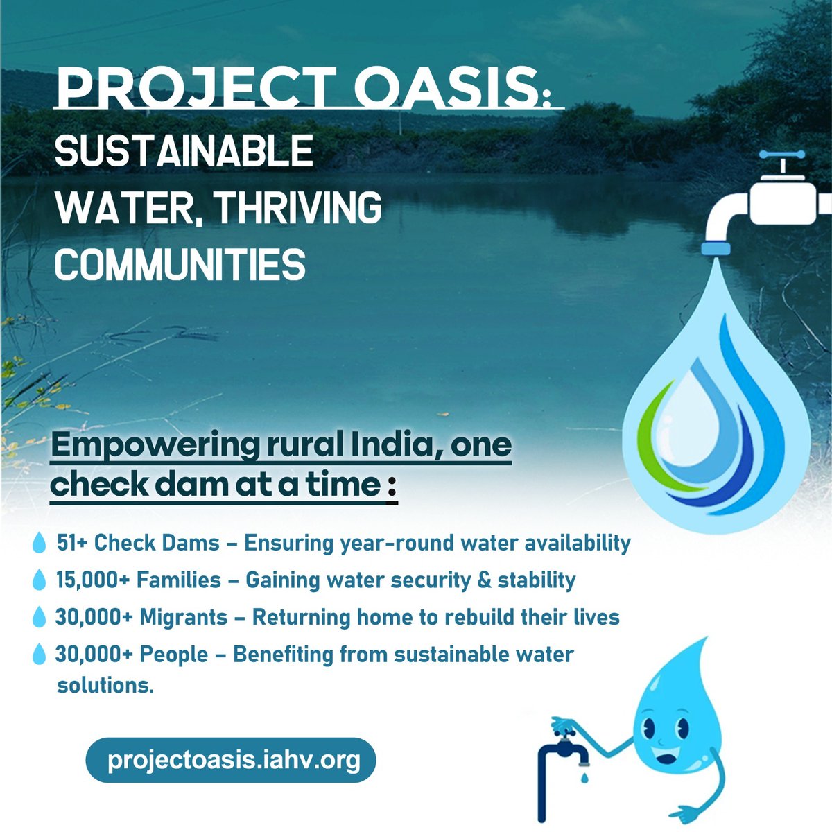 ProjectOasis02's tweet image. Water is life! 💧 Project OASIS builds check dams for sustainable water in rural India. Empower communities, restore livelihoods &amp;amp; secure a better future. Join us! 🌍💙

 #ProjectOASIS #WaterForAll #SaveWater #IAHV #RuralEmpowerment