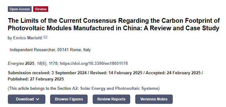 enricomariutti's tweet photo. 1/ After an extended editorial process, the first of a series of articles exploring the limits of the current consensus on the carbon intensity of photovoltaic (PV) energy is now available

https://t.co/ODSpFGOx0z https://t.co/5lHkdhjhlA