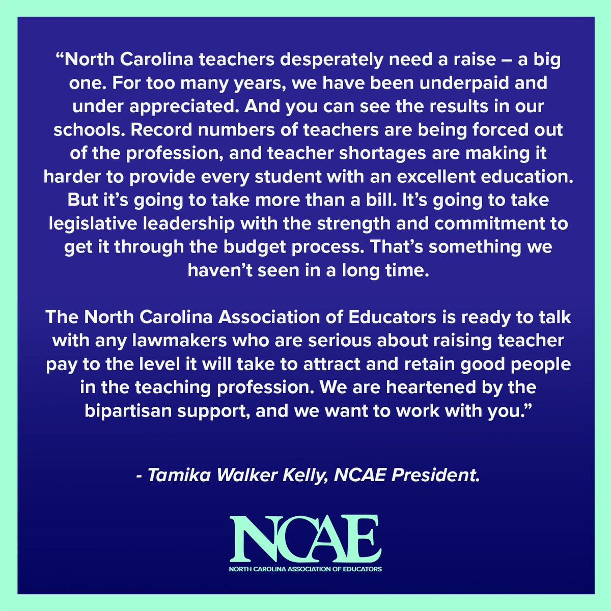 Many of you have seen a bill filed in the NCGA that would increase teacher pay scales by $9,000-12,000 annually. H192 was filed by Rep. Erin Pare, a Wake County Republican, and now has significant bipartisan support. Below is our statement on the bill. It’s certainly a hopeful