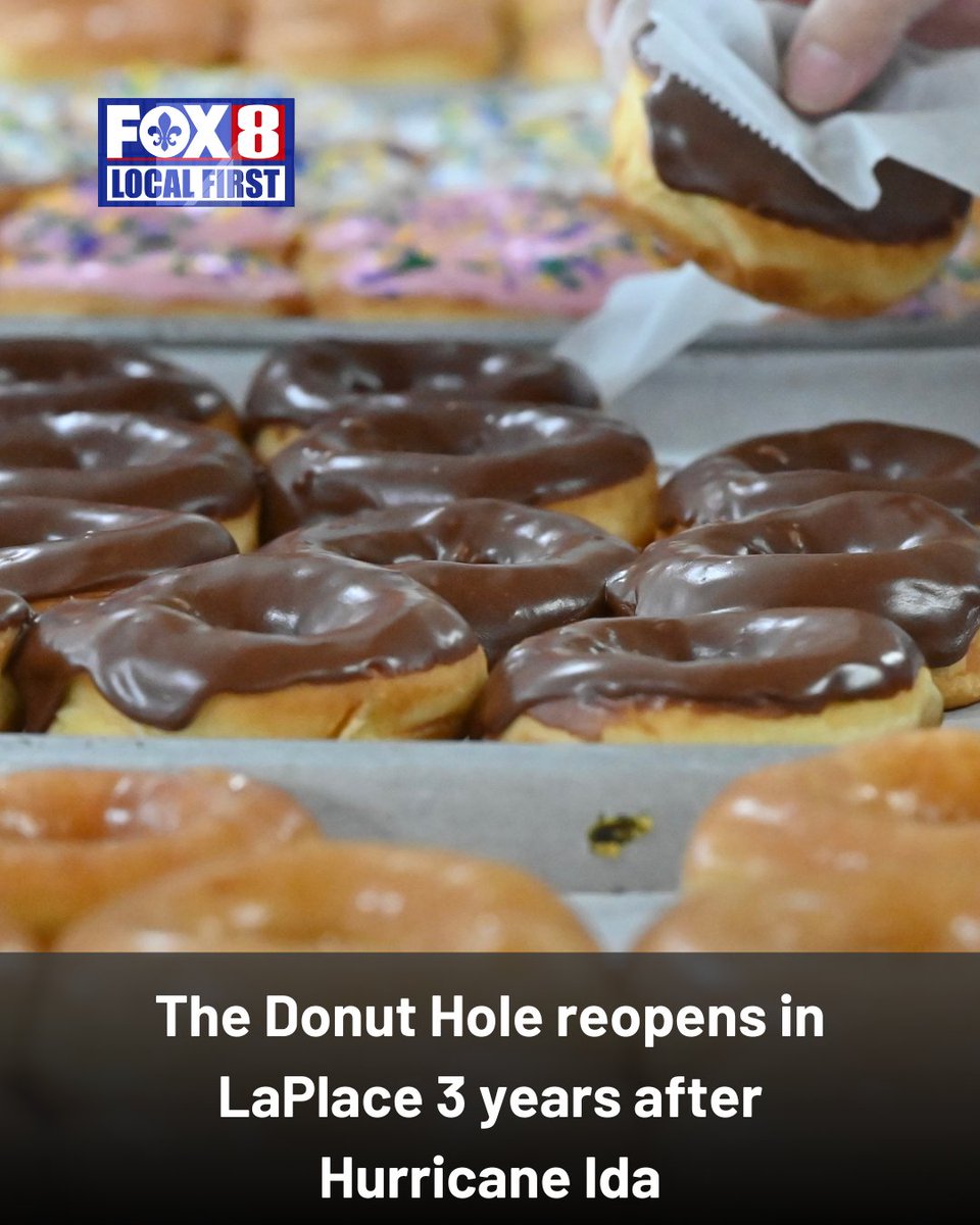 FOX8NOLA's tweet photo. Hurricane Ida ended what was an over 30-year run for the donut shop; now they’re back>>https://t.co/znxA9opgmf https://t.co/ccOoTTTtlT