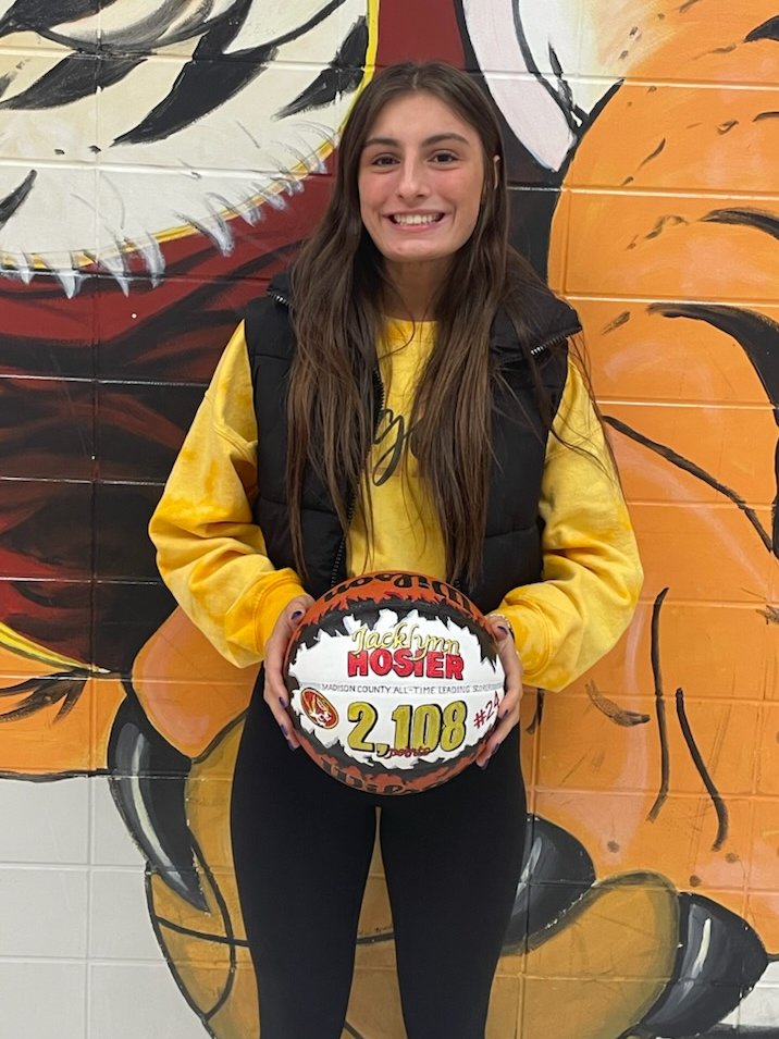 Jacklynn Hosier is the All-Time leading scorer in Alexandria and Madison County Basketball History. Jacklynn received a commemorative basketball last night in honor of her tremendous accomplishment. Jacklynn is also the 38th top scorer in Indiana Basketball History.
Alex Proud