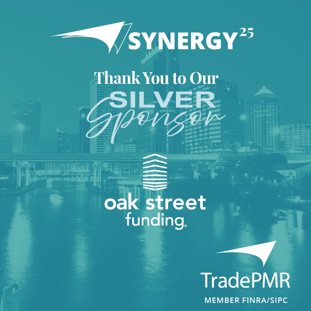 Today, we want to thank Oak Street Funding for their sponsorship of SYNERGY25! We are looking forward to working together to deliver an extraordinary event for the RIA community. 

Join us from May 27-30, 2025, at the JW Marriott in Tampa! 

#SYNERGY25