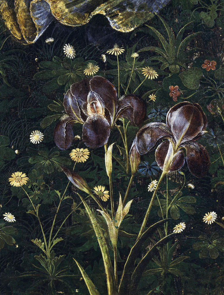 artenpedia's tweet photo. Sandro Botticelli, Primavera, (detail), 1482 Uffizi, Florence https://t.co/49k7HJBLPO