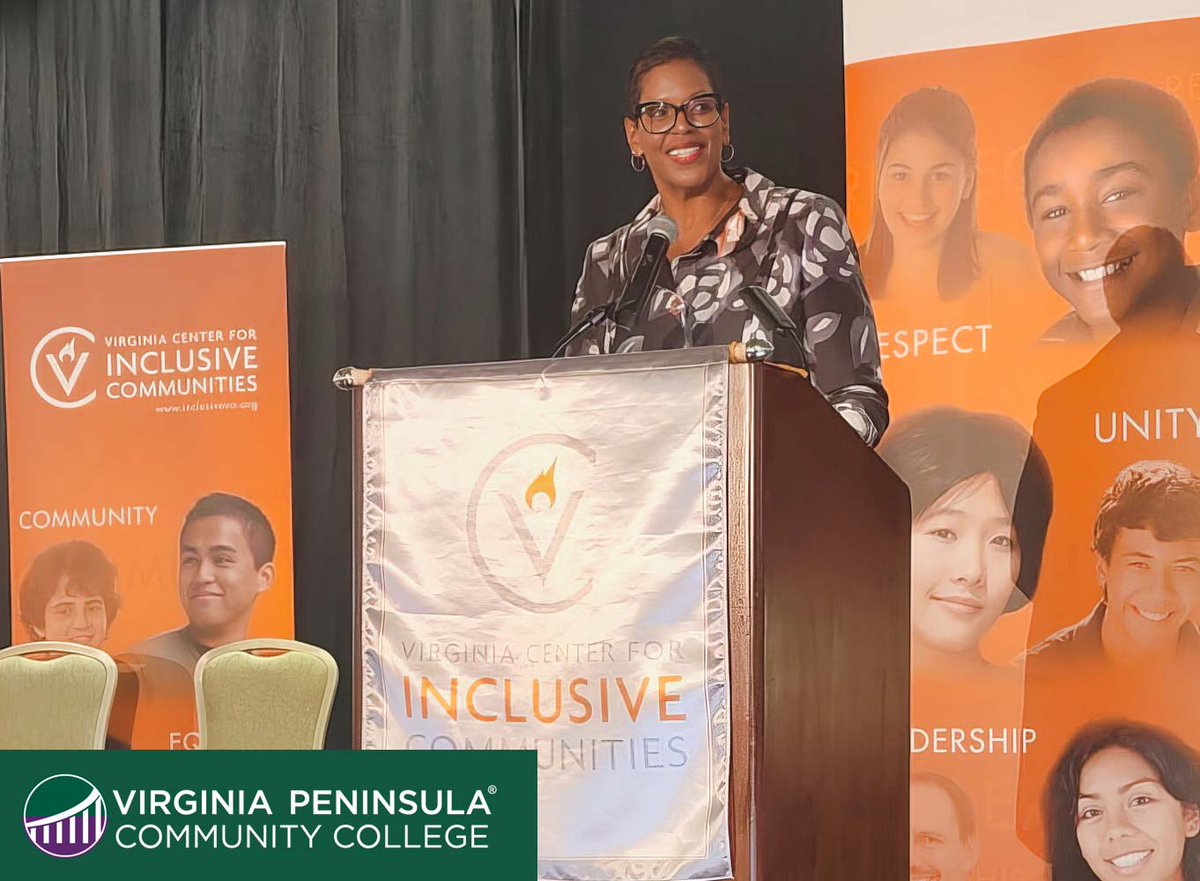 VPCCva's tweet photo. Congratulations to our president, Dr. Towuanna Porter Brannon, for the honor of being named a Peninsula Humanitarian Awards recipient by the Virginia Center for Inclusive Communities! Dr. Brannon is pictured here at last night’s award ceremony. #vpccva #gatorfamily #hamptonroads https://t.co/JJ4NpjgyxY