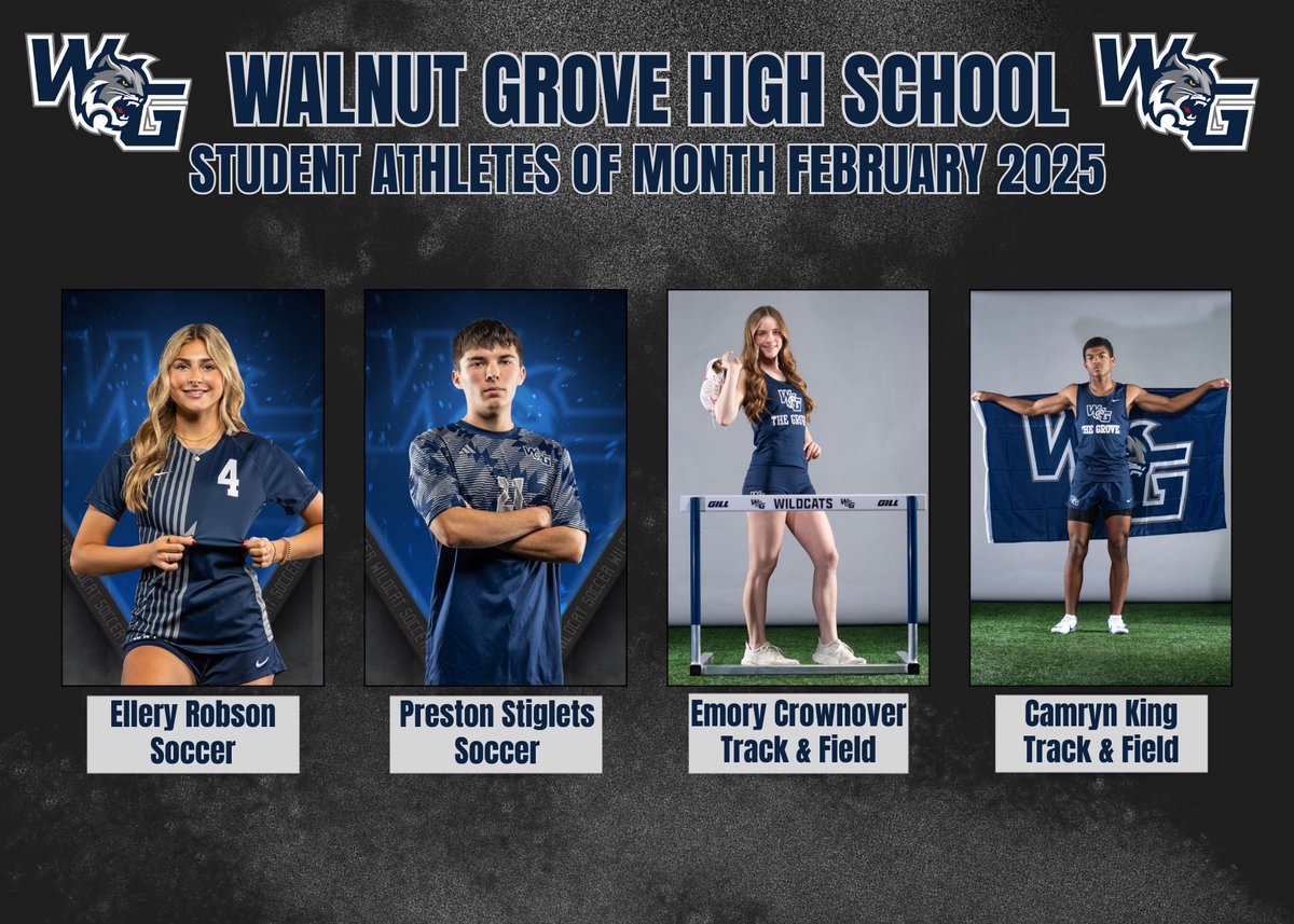 Congratulations to our Walnut Grove High School Student Athletes of the Month for February! #ProsperProud