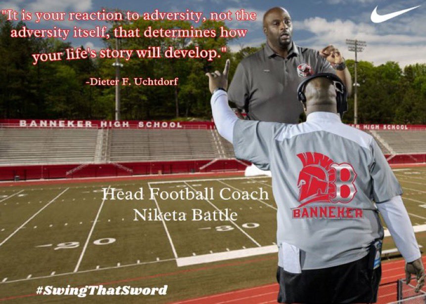 Coach “Blizzy” Niketa Battle (@niketaq) on Twitter photo God Had Me! So thankful to begin my new journey as the new head football coach
at Banneker High School! God is so able! <a href="/Bannekerfball/">Banneker High Football Official</a> <a href="/BHSAthletics_/">Banneker High School Athletics</a> #SouthFultonLetsGo! #FightOn #SwingThatSword⚔️ God Had Me! So thankful to begin my new journey as the new head football coach
at Banneker High School! God is so able! <a href="/Bannekerfball/">Banneker High Football Official</a> <a href="/BHSAthletics_/">Banneker High School Athletics</a> #SouthFultonLetsGo! #FightOn #SwingThatSword⚔️