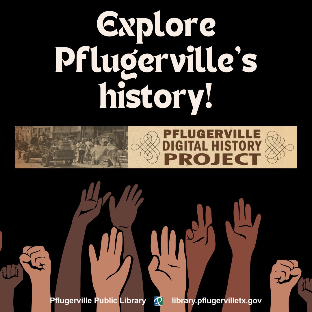 PflugervilleLib's tweet photo. As Black History Month comes to a close, we'd like to inform you about one of our e-resources, the Pflugerville Digital History Project! In this resource, we have a Black history collection, as well as information on historical sites and more!

Start here: https://t.co/yf8K8s2eeY https://t.co/28QxGVbTby