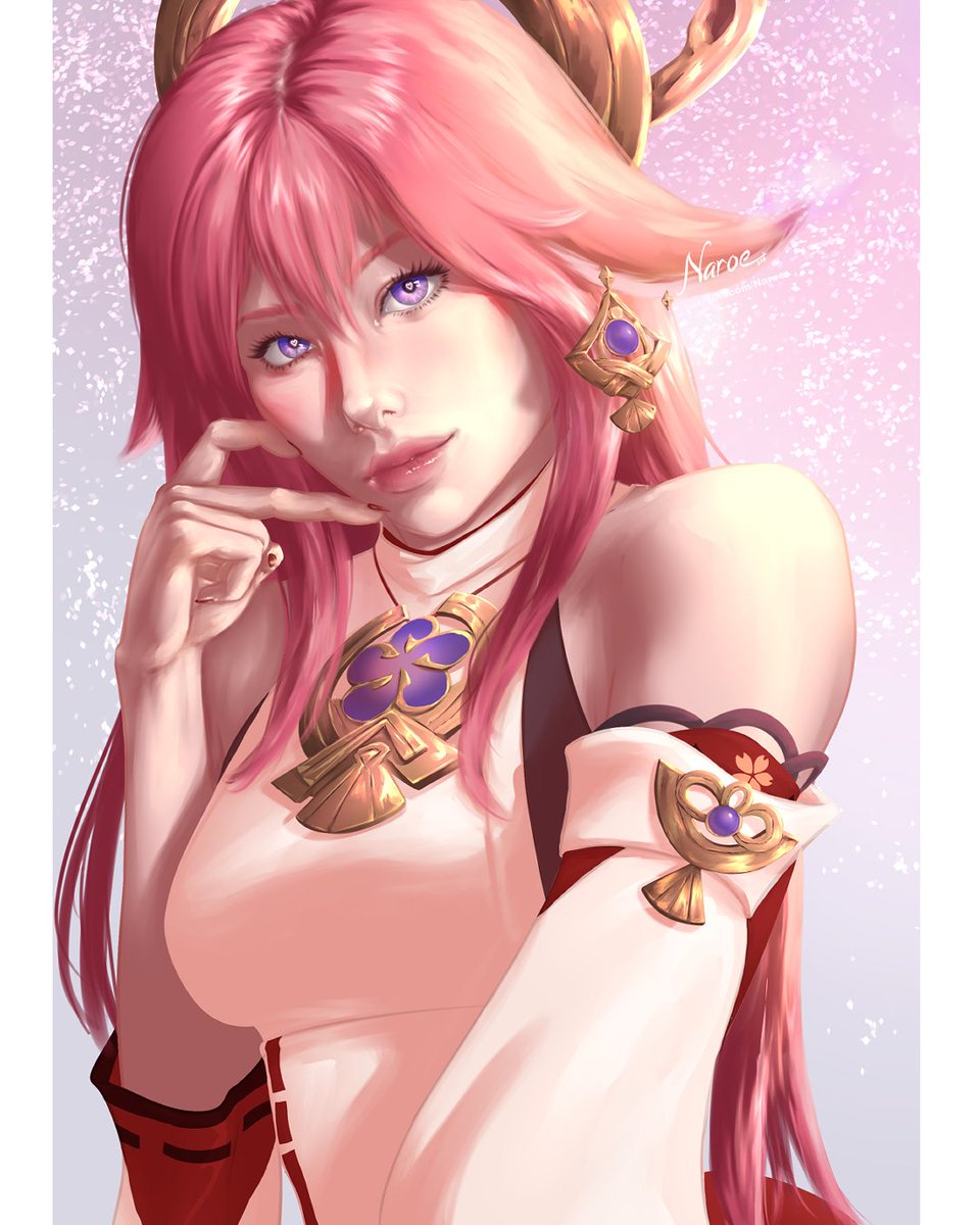 Day 27
Yae Miko Genshin fanart
Valentine's Day version
 -&gt; NSFW version on Patreon/Naroe &lt;-
#yaemiko #GenshinImpact  #fanart #digitalart #painting #art