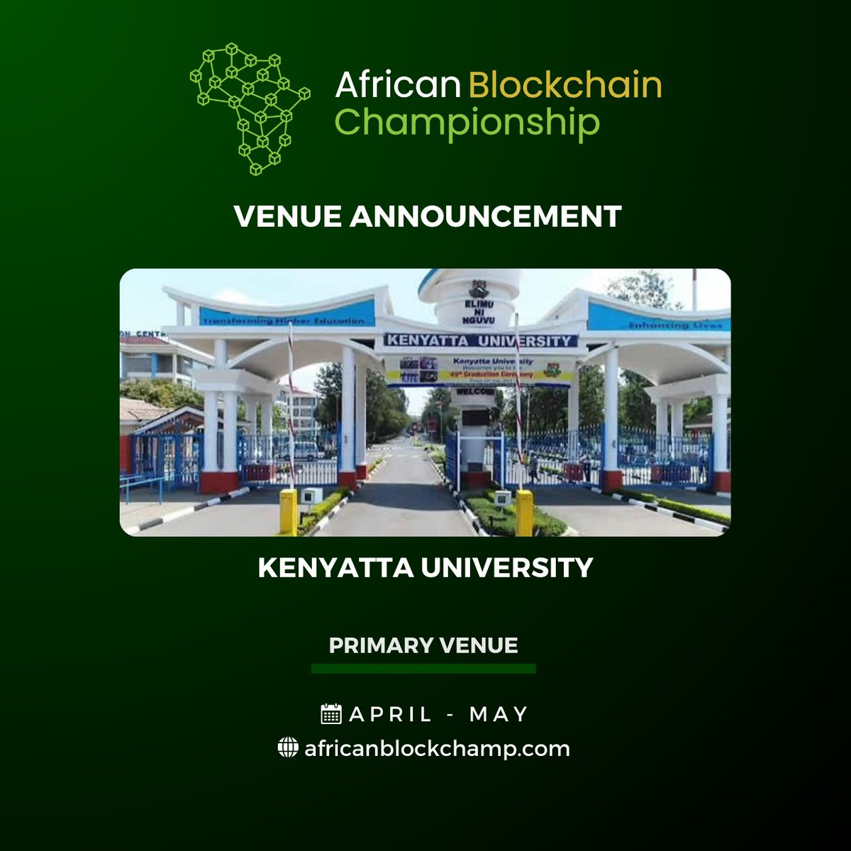 Great news for all blockchain enthusiasts &amp; tech innovators! 🚀 

<a href="/KenyattaUni/">Kenyatta University #ExperienceKU</a>, featuring the IBM Blockchain Lab that trained over 500 developers in distributed ledger technologies, joins as our Kenyan primary venue! Their Chandaria Incubation Centre has launched 100+ tech