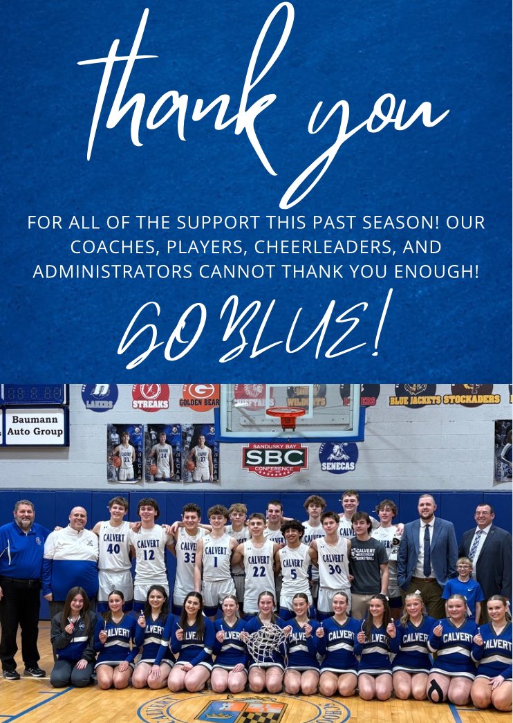 Last night did not go the way we had planned, but we wanted to thank everyone who supported <a href="/Calvertbball/">Calvert Bball</a> this season!  Seneca Nation, whether you were able to attend in person, or watch from afar, we appreciate your support!
🔵⚪️🔵GO BLUE!🔵⚪️🔵