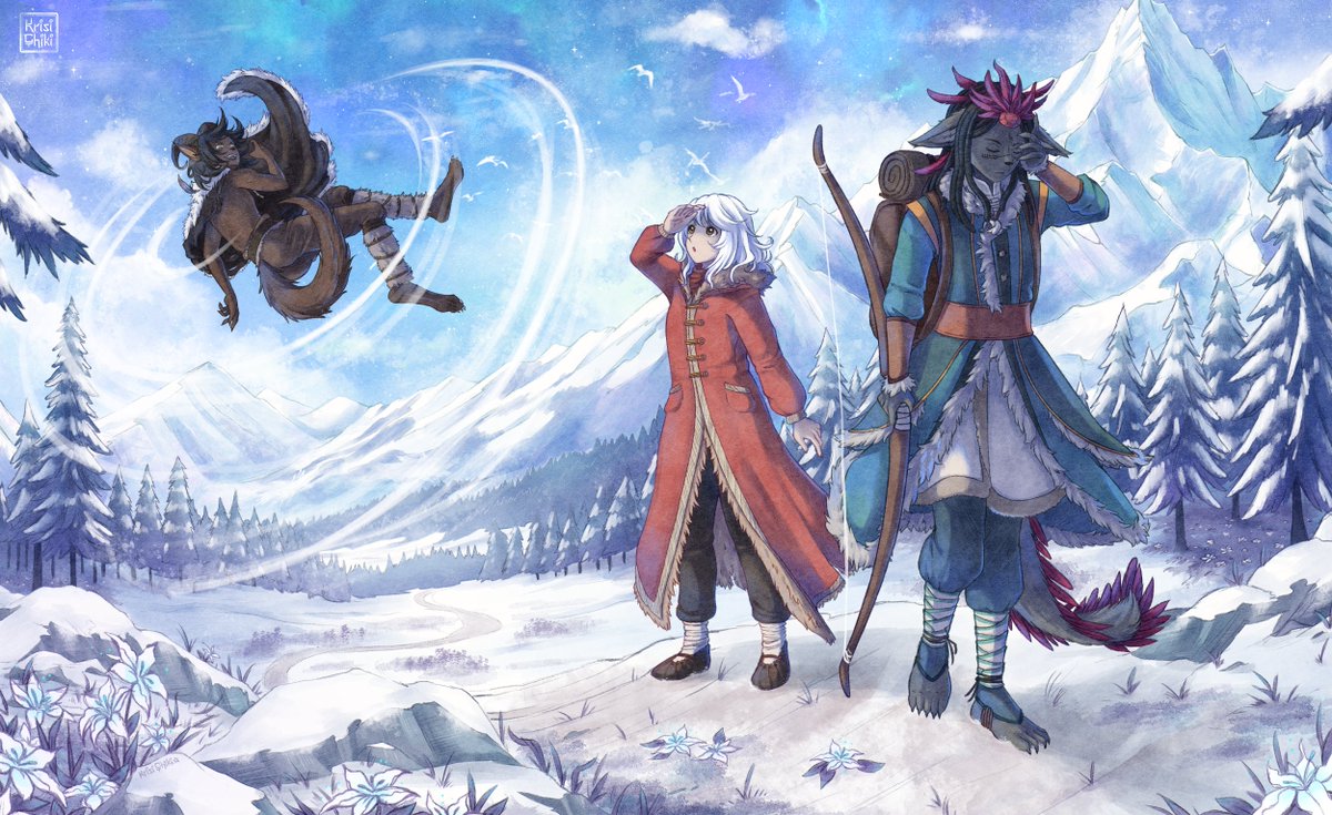 Gift for my beloved <a href="/kessireusly/">KêssiR 🇩🇪🇵🇭🏳️‍🌈🏳️‍⚧️🐰</a> who has supported me for so many years 🥰

Featuring the main cast of Counterbalance @trilunis a high fantasy Podcast. Check it out, it's really good 👀