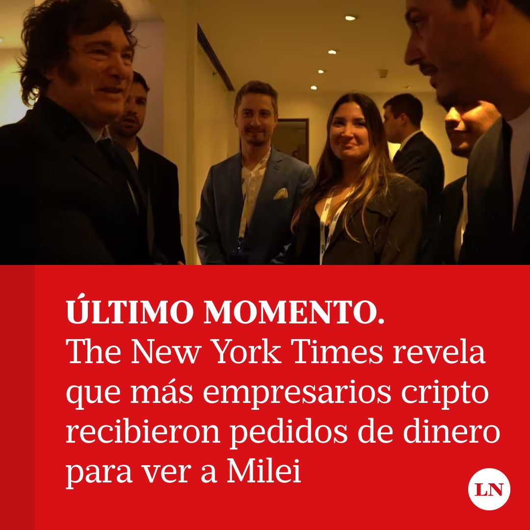 The New York Times revela que más empresarios del mundo cripto recibieron  pedidos de dinero para ver a Milei. https://t.co/YKnZHwN5fW