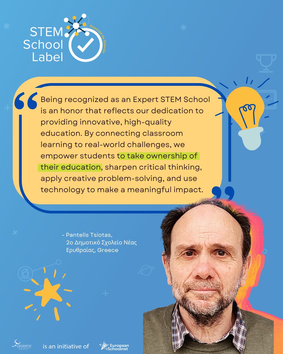 STEM School Label (@stem_label) on Twitter photo 🎉 Congrats to 2ο Δημοτικό Σχολείο Νέας Ερυθραίας for earning the Expert STEM School label! 🏆 Their commitment to innovation & real-world learning empowers students with critical thinking, creativity, and tech skills for the future. 🚀🔬
ℹ️stemschoollabel.eu/news/detail?ar… 🎉 Congrats to 2ο Δημοτικό Σχολείο Νέας Ερυθραίας for earning the Expert STEM School label! 🏆 Their commitment to innovation & real-world learning empowers students with critical thinking, creativity, and tech skills for the future. 🚀🔬
ℹ️stemschoollabel.eu/news/detail?ar…