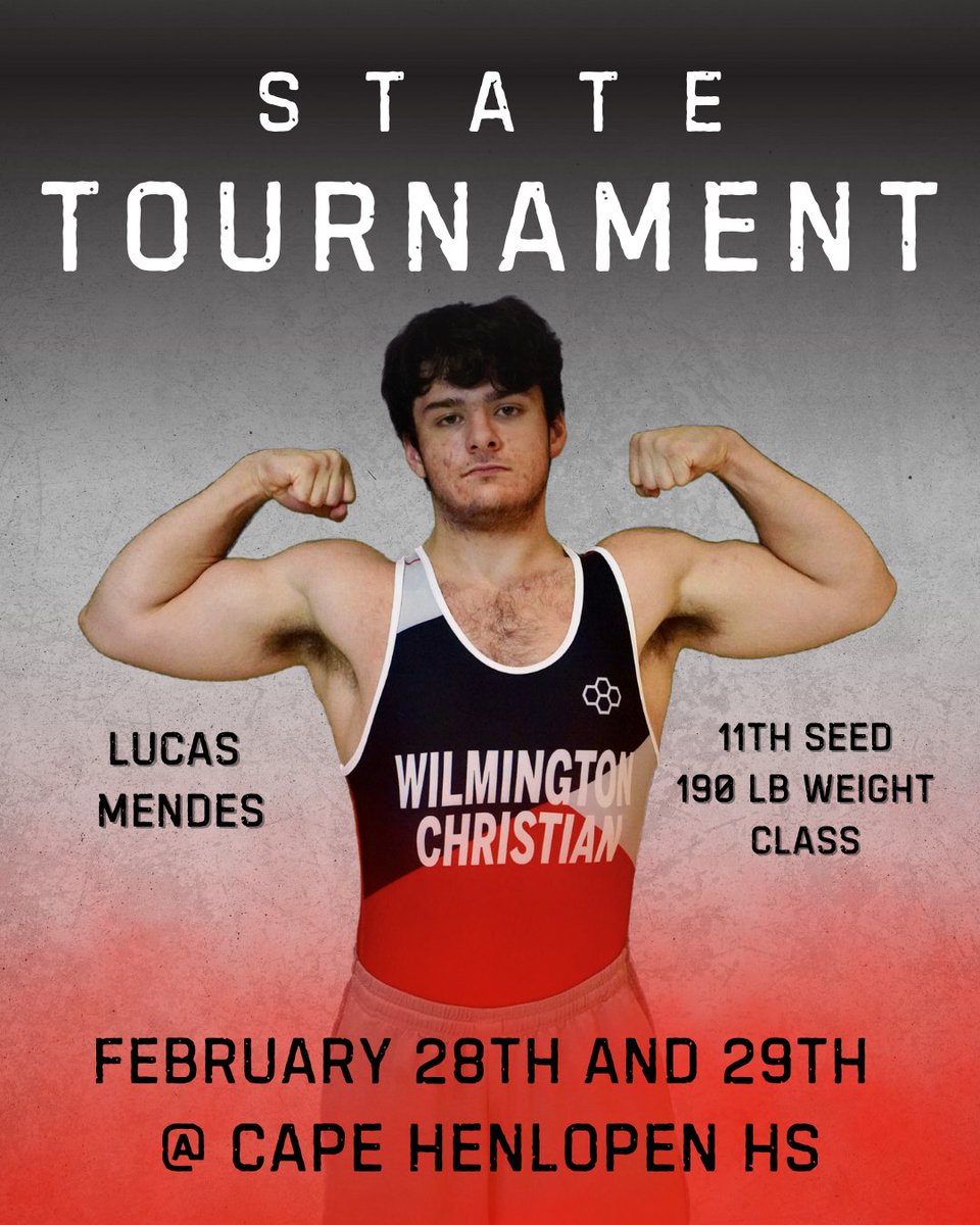Shout out to Lucas Mendes as he heads to Cape Henlopen later today to fight for the 190lb state championship!   LETS GO LUUUUUUCAS!