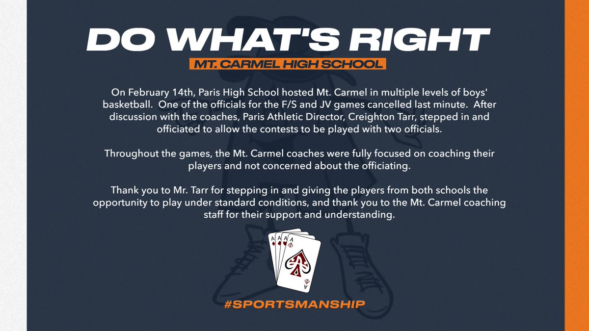 IHSAddATude's tweet image. #Sportsmanship Appreciation Post: @ParisAthletics shared their appreciation for @GoldenAcesBball for their sportsmanship while playing games under these circumstances. Compliments to both schools for being examples of how to #DoWhatsRight!