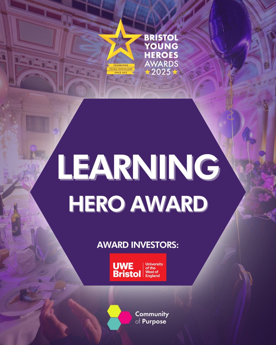 CommunityofPurpose (@commofpurpose) on Twitter photo The Learning Hero Award celebrates a young person who has exceeded expectations and achieved success, made progress, or is continually developing in their education, especially by overcoming adversity or challenging circumstances.
communityofpurpose.com/nominate/
Investor: <a href="/UWEBristol/">UWE Bristol</a> The Learning Hero Award celebrates a young person who has exceeded expectations and achieved success, made progress, or is continually developing in their education, especially by overcoming adversity or challenging circumstances.
communityofpurpose.com/nominate/
Investor: <a href="/UWEBristol/">UWE Bristol</a>