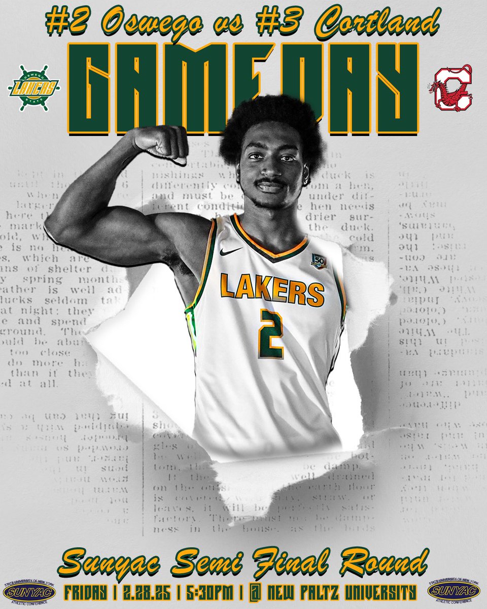 𝑮𝒂𝒎𝒆𝒅𝒂𝒚 - 𝑺𝑼𝑵𝒀𝑨𝑪 𝑺𝒆𝒎𝒊𝒇𝒊𝒏𝒂𝒍

🗓️ Friday, Feb 28, 2025
🏀 Oswego 🆚 Cortland
🕐 5:30 PM
📍SUNY New Paltz
🎥 fan.hudl.com/usa/ny/new-pal…