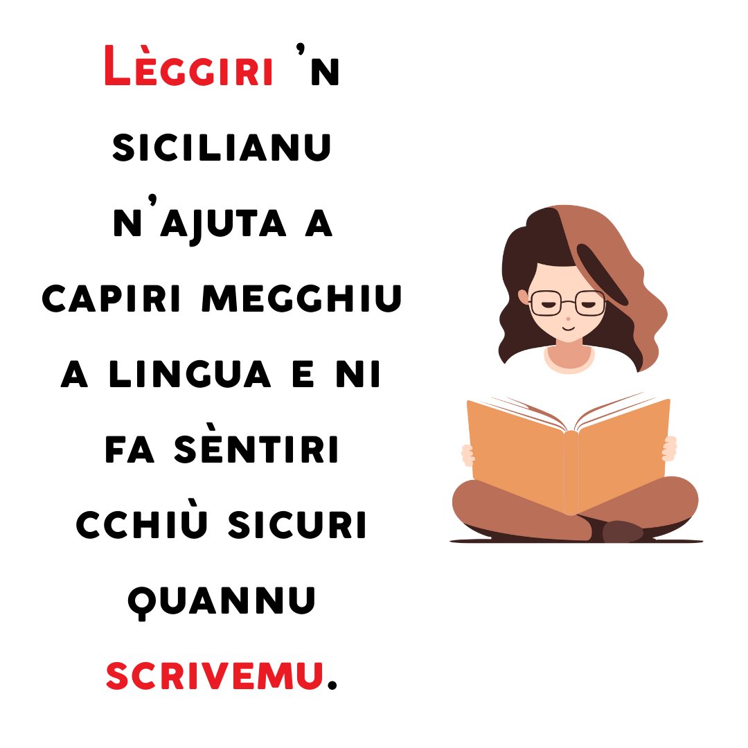 Tu tâ fidi a lèggiri 'n sicilianu?
Ma u sta' facennu ora!
Assai pènzanu ca a nostra è sulu na lingua parrata, ma avemu assai cosi boni di lèggiri 'n sicilianu, e a #Simanadûsicilianu è un mumentu bonu di fari na furzata e lèggiri nnâ nostra lingua!
Bona littura!