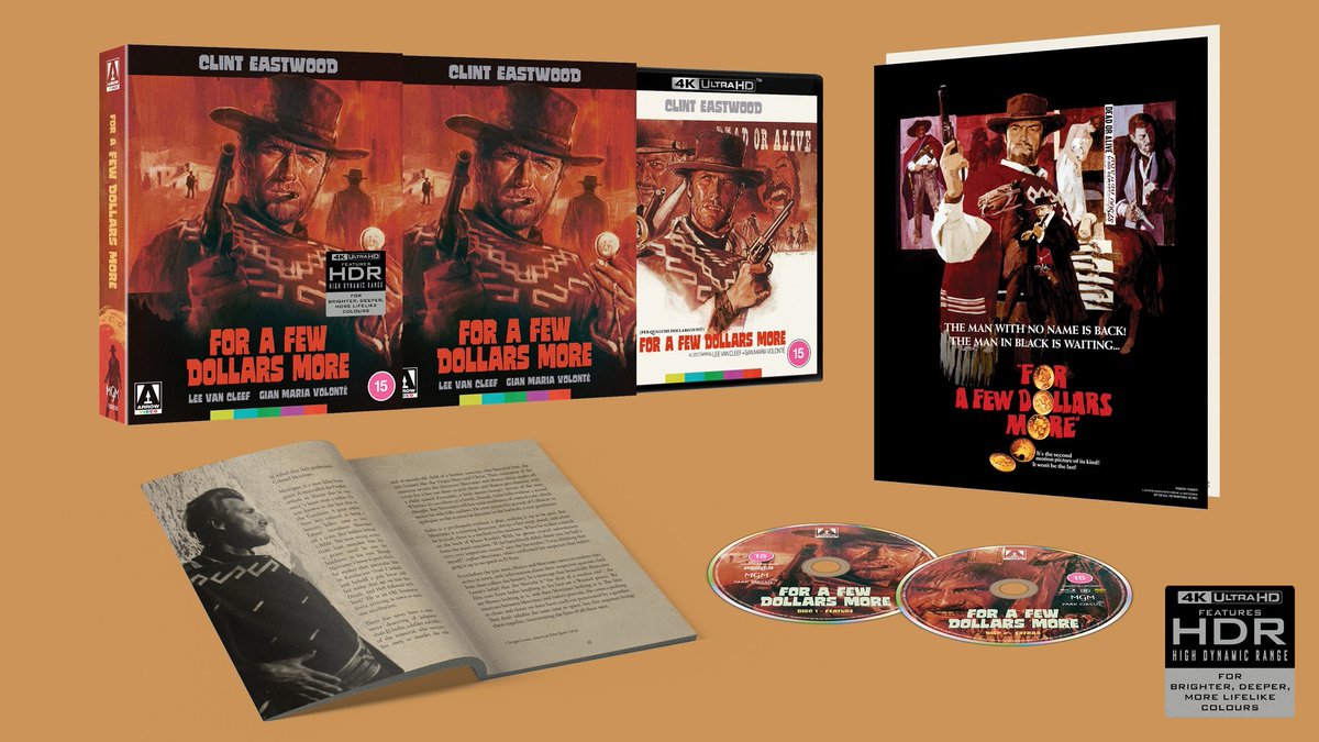 disc_connected's tweet image. ***ANNOUNCEMENT***

Coming on May 26th on #4K and Blu-ray in the UK from @ArrowFilmsVideo: #ForAFewDollarsMore (1965)!

In the Old West, two rival bounty killers (Eastwood and Lee Van Cleef) hunt the same target: the psychopathic bandit known as "El Indio" (Gian Maria Volonté).
