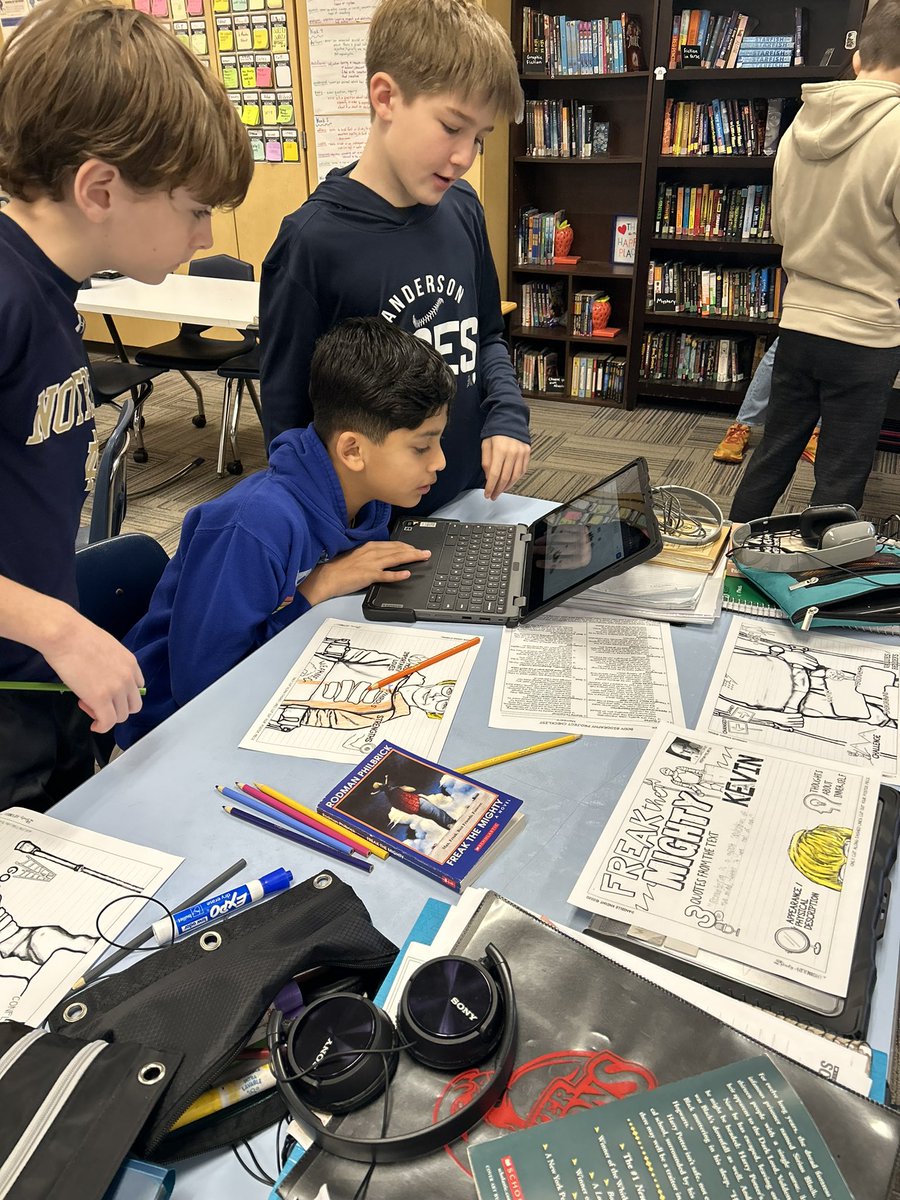 . <a href="/ayerelementary/">Ayer Elementary</a> 6th graders working so hard on their Freak the Mighty body biographies. They loved this classic novel by <a href="/RodmanPhilbrick/">Rodman Philbrick</a>  📚
