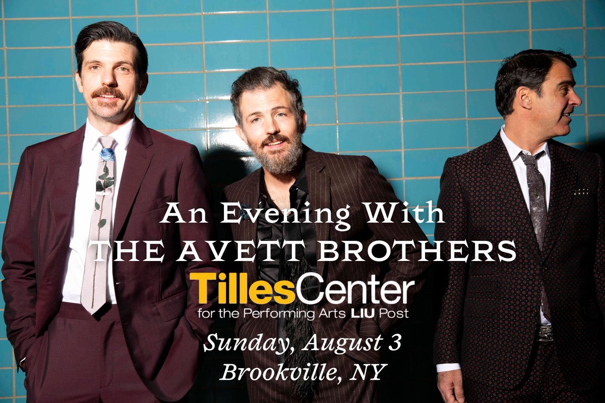 The Avett Brothers (@theavettbros) on Twitter photo ⭐️ JUST ANNOUNCED: We’re heading to <a href="/TillesCenter/">Tilles Center</a> on August 3! #AvettGuild pre-sale starts Tues 3/04 @ 12pm local. Public on-sale Fri 3/07. Sign up for the Guild at theavettbrothers.com/guild. ⭐️ JUST ANNOUNCED: We’re heading to <a href="/TillesCenter/">Tilles Center</a> on August 3! #AvettGuild pre-sale starts Tues 3/04 @ 12pm local. Public on-sale Fri 3/07. Sign up for the Guild at theavettbrothers.com/guild.