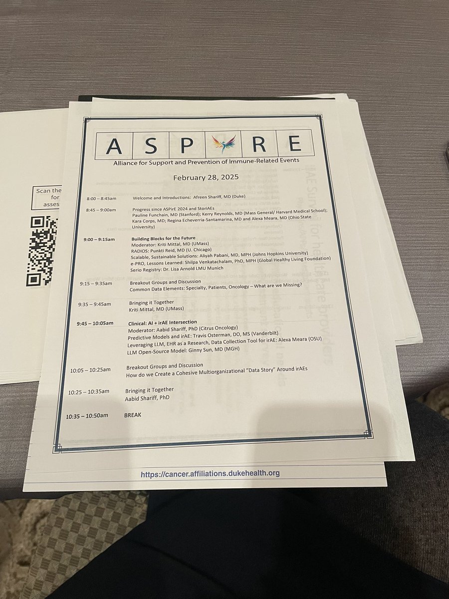 Don’t forget to take our education needs survey presented by the education committee at ASPIRE

surveymonkey.com/r/irAEeducation