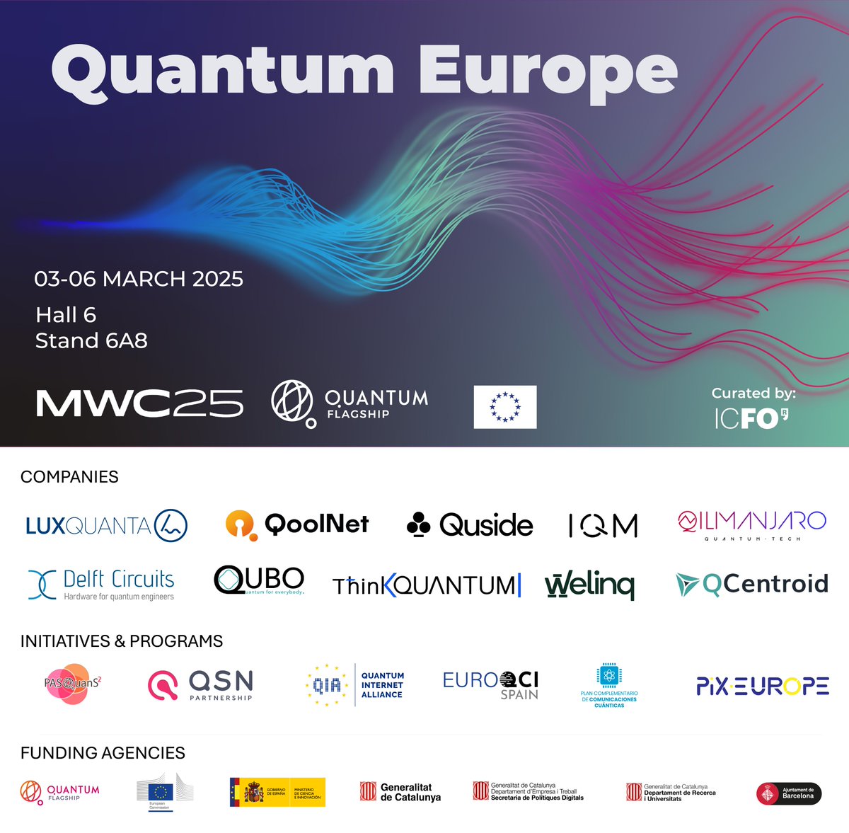 Quantum Europe at #MWC25 – Meet the key players driving quantum innovation from leading companies and startups to major initiatives and programs, Hall 6 - Stand 6A8.
💡More information : qt.eu/events/mobile-…