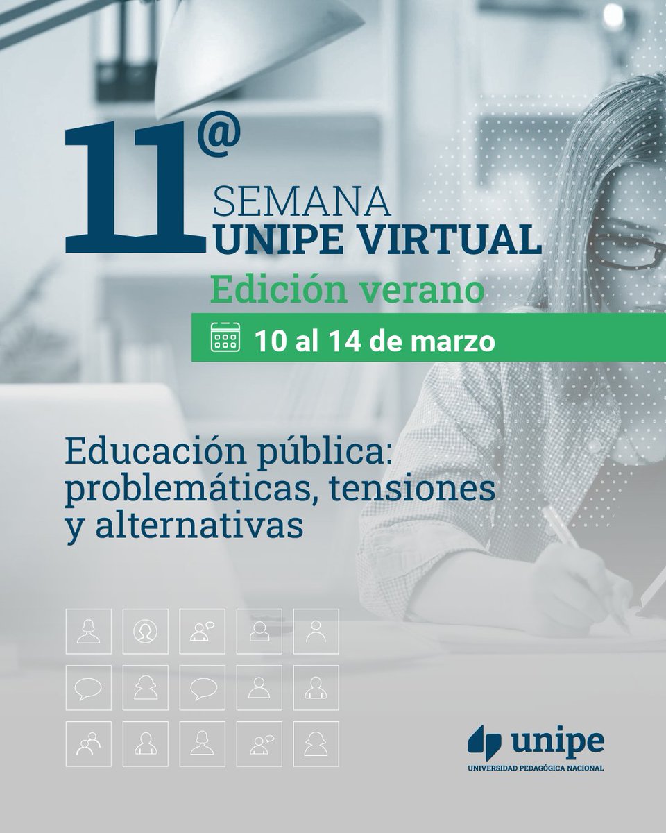 Universidad Pedagógica Nacional (@unipe_ar) on Twitter photo 📢✨ 11° Semana UNIPE virtual: edición verano
Educación pública: problemáticas, tensiones y alternativas 🎓📚
📅 Del 10 al 14 de marzo
🔗 Inscribite en unipe.edu.ar/unipevirtual
📝Contacto: semana.unipe@unipe.edu.ar 📢✨ 11° Semana UNIPE virtual: edición verano
Educación pública: problemáticas, tensiones y alternativas 🎓📚
📅 Del 10 al 14 de marzo
🔗 Inscribite en unipe.edu.ar/unipevirtual
📝Contacto: semana.unipe@unipe.edu.ar