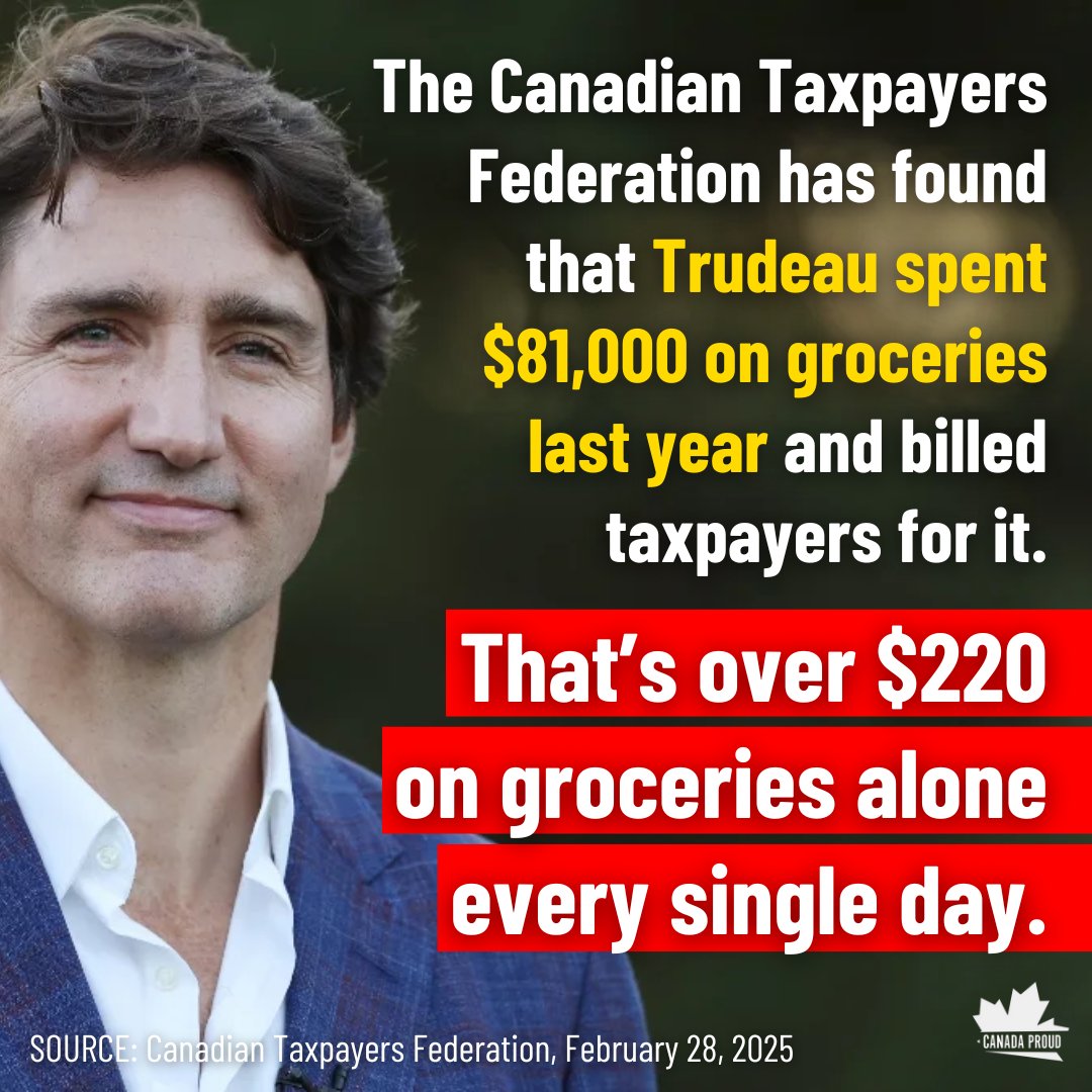 WeAreCanProud's tweet photo. Trudeau should buy his own groceries. https://t.co/CwvVO8o8tR