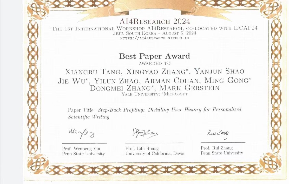 I will be attending #AAAI2025 from today to next Wed. in Philadelphia 🦅 with <a href="/DanielStupid/">Daniel Shao</a> &amp; <a href="/JiapengChen_fs/">Jiapeng Chen</a>! 
If you are around, let's chat about agents, reasoning, &amp; llm for science.
My good friend <a href="/YilunZhao_NLP/">Yilun Zhao</a> and I will attend the amazing AI4Research workshop as well!