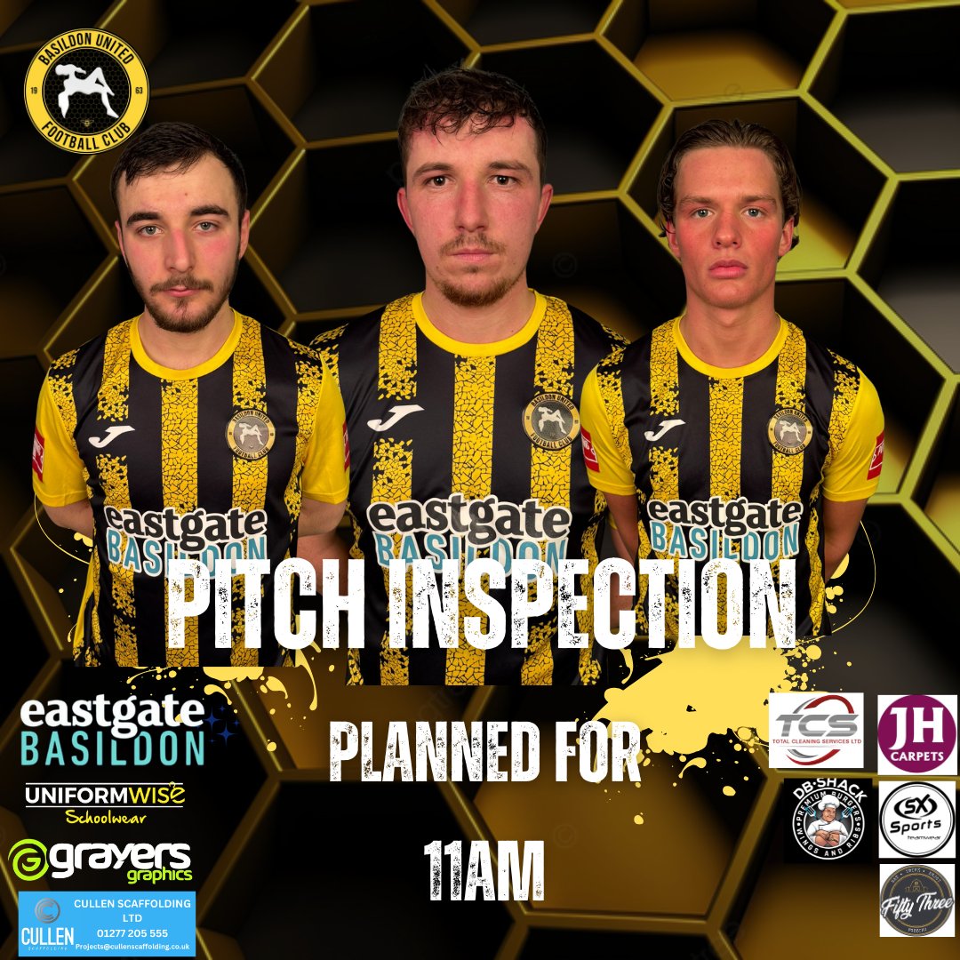 Following the very heavy rain on Wednesday, we have arranged a precautionary pitch inspection tomorrow at 11am, but the weather is favourable and fingers crossed it will be ok. But we will keep you updated on our social media channels 
🐝 🟡 ⚫️
